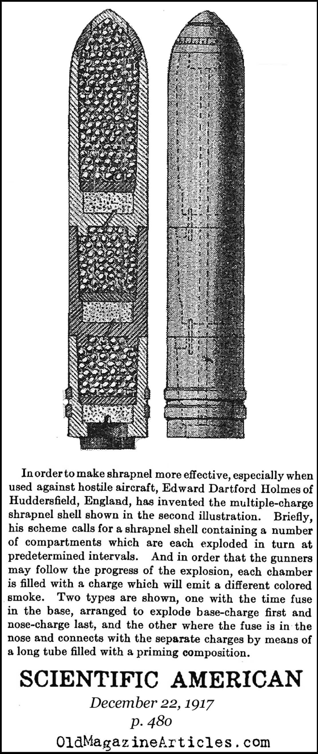 A Three Part Anti-Aircraft Shell (Scientific American, 1917)